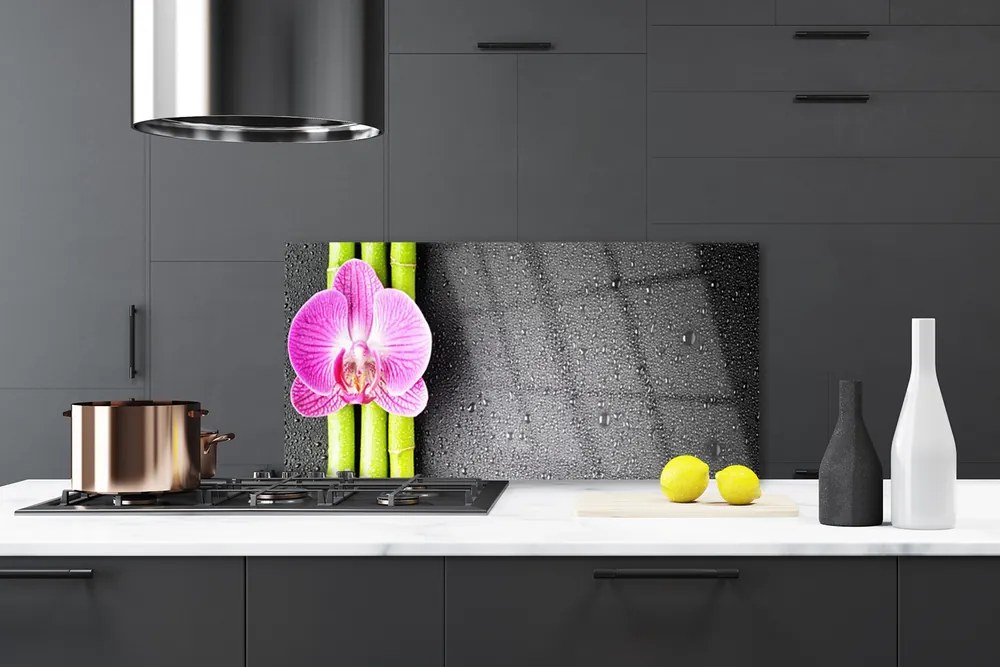 Panel Szklany do Kuchni Duet Bambusa i Orchidei