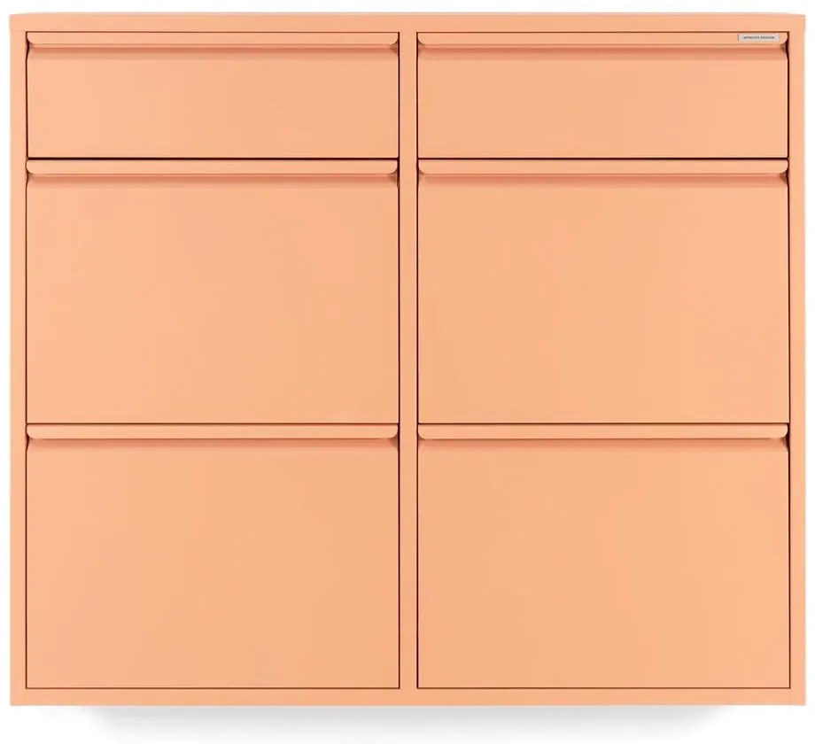 Łososiowa metalowa uchylna szafka na buty 98x86x15 cm Billy – Spinder Design