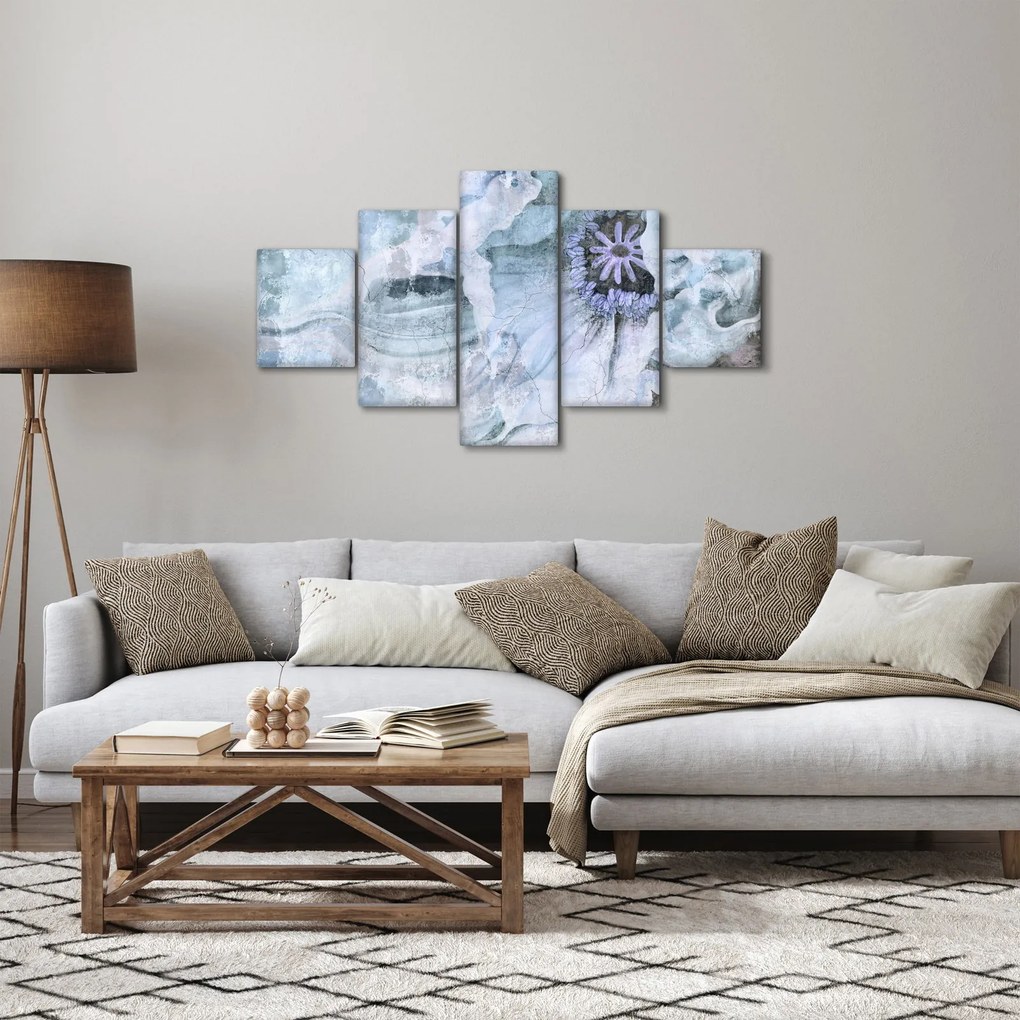 Obraz - Kwiatowy fresk na ceglanej ścianie (125x70 cm)