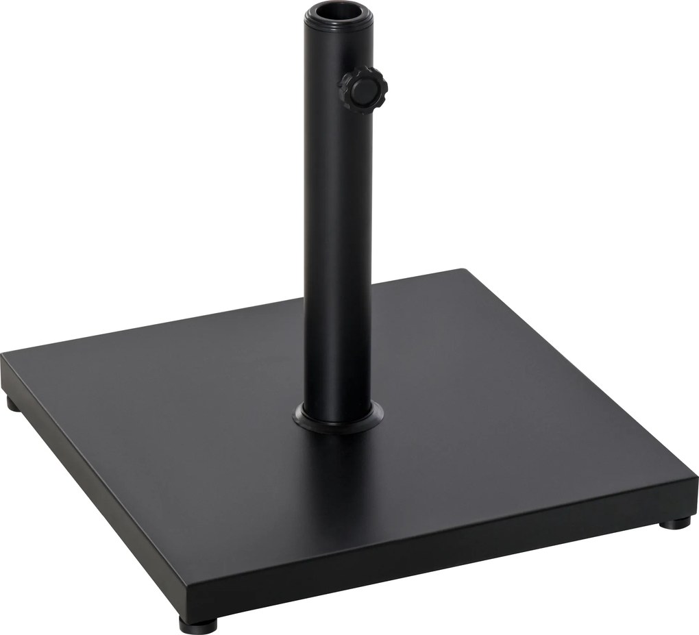 Outsunny Stabilna Podstawa Metalowa do Parasola, Pasuje do Rur Ø30mm Ø35mm Ø38mm, Czarna, 45x45x39cm | Aosom PL