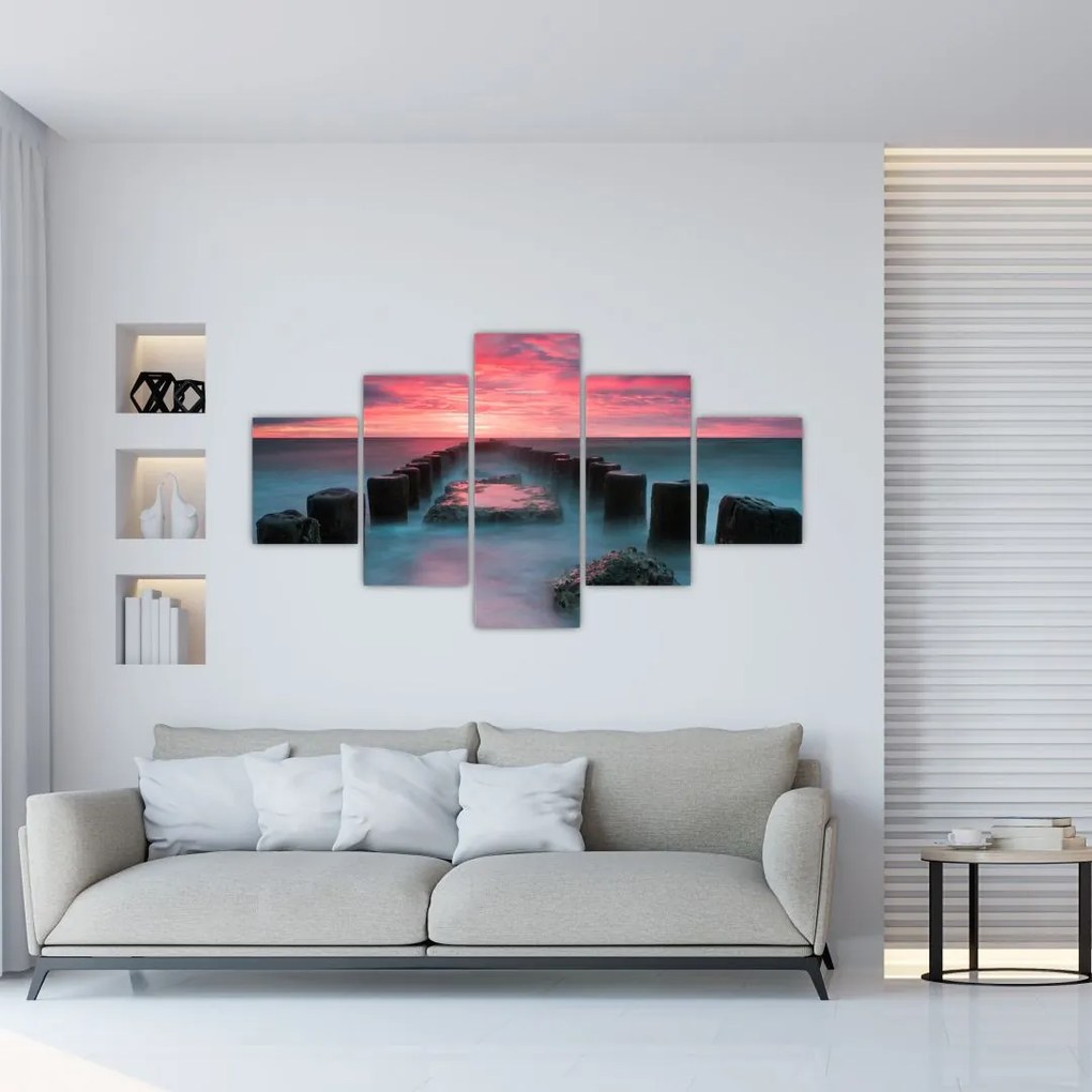 Obraz - Skały w morzu (125x70 cm)