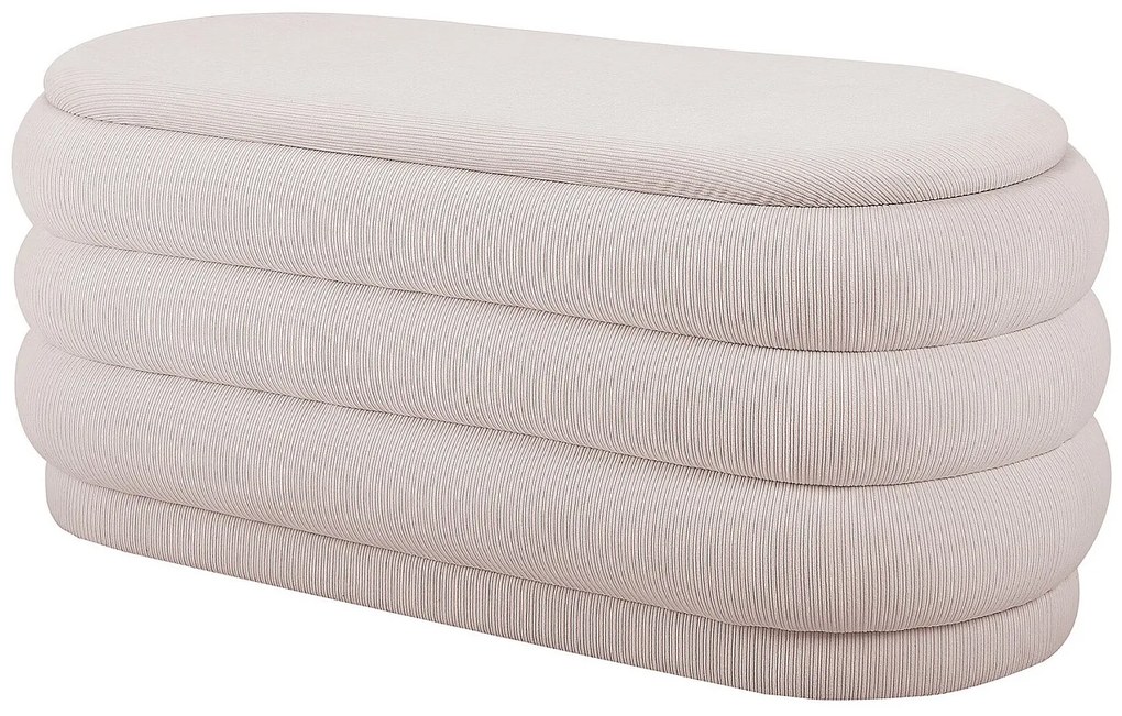 Ławka ze skrzynią – Sztruks – Kremowy – ECAMBI