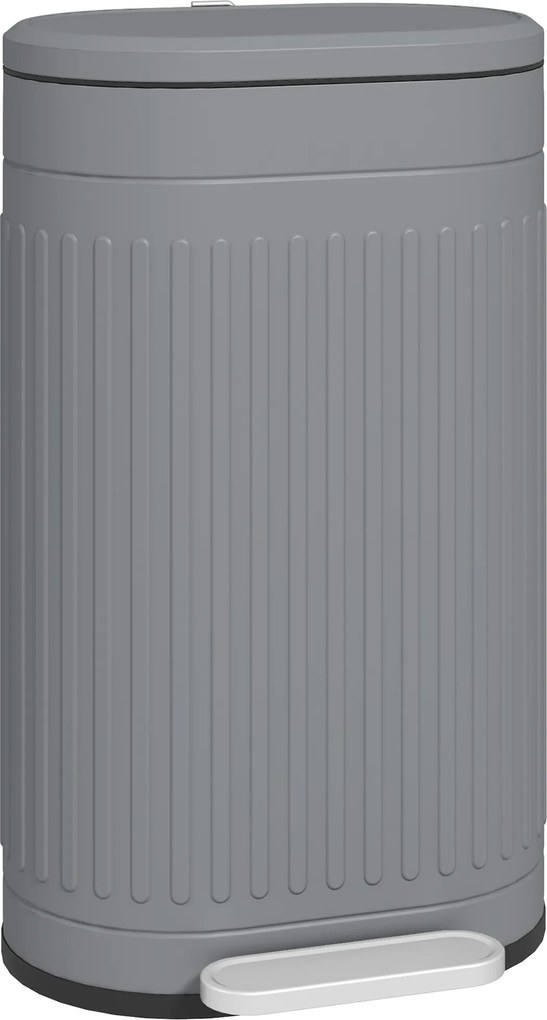 HOMCOM Kosz na Śmieci 30L z Pokrywą i Pedałem, Wyjmowany Wewnętrzny Pojemnik, Funkcja Soft-Close, 36,5 x 31,2 x 60,8 cm, Szary | Aosom PL