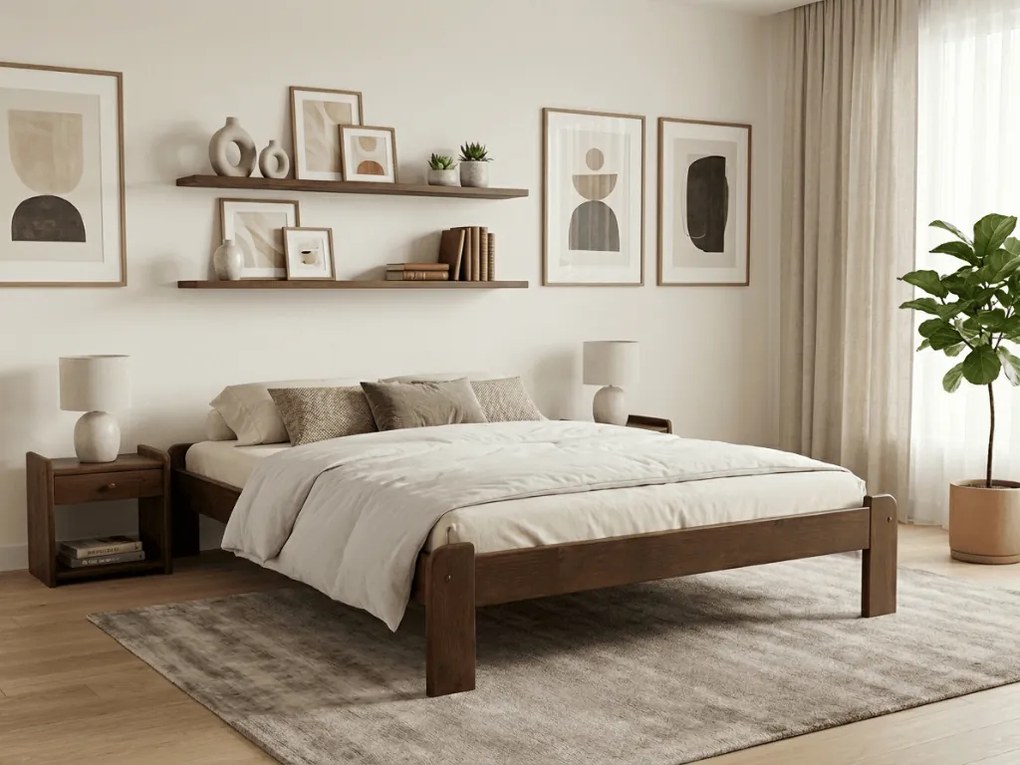 Łóżko ADA 180 x 200 cm, dąb Stelaż: Bez stelaża, Materac: Materac Coco Maxi 20 cm