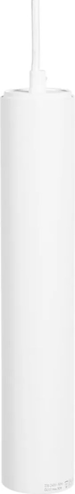 Designerska lampa wisząca biała z adapterem szynowym 1-fazowym - Slimline Tuba Small
