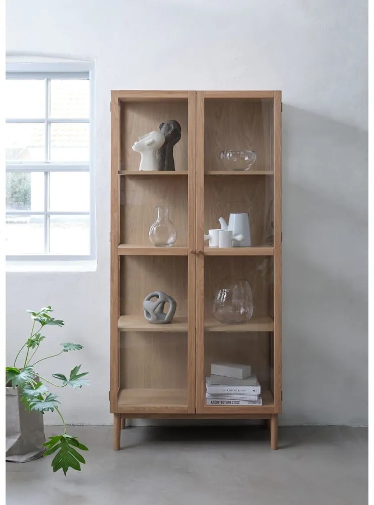 Witryna z litego drewna dębowego 190x90 cm Elba – Unique Furniture