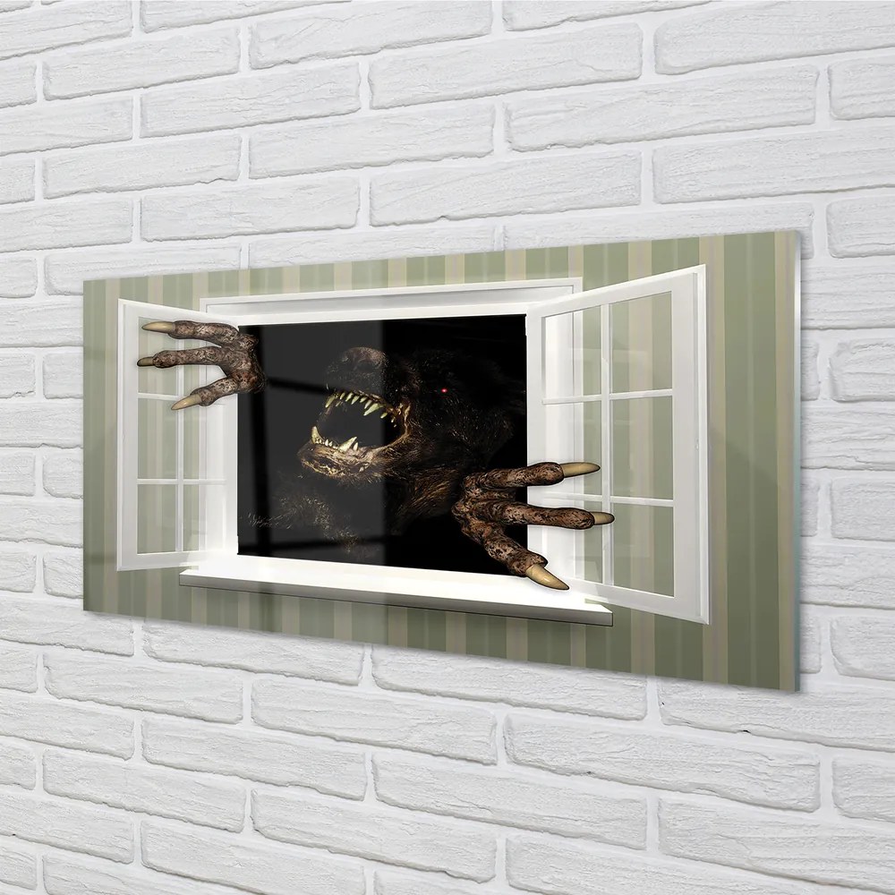 Panel szklany do Kuchni Postać w Mrocznym Oknie