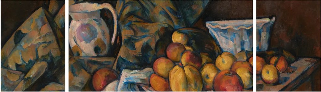 Obraz - Paul Cézanne, Still Life with Apples and Peaches, reprodukcje (170x50 cm)