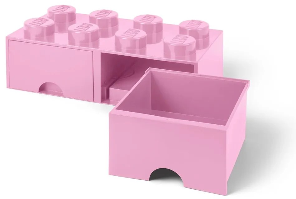 Jasnoróżowy pojemnik z 2 szufladami LEGO®
