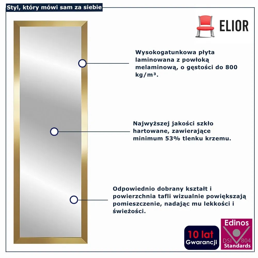 Złote stylowe wiszące lustro Z0-K81