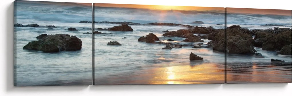 Obraz - Skąpane w słońcu morze (170x50 cm)