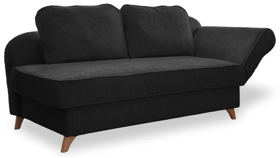 Antracytowy sztruksowy szezlong (prawostronny) Chic Charlotte – Miuform