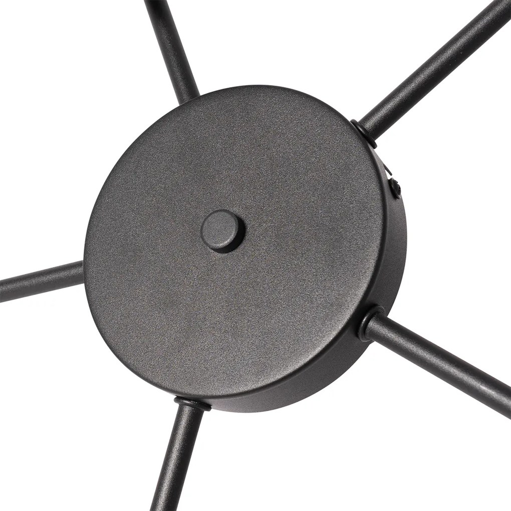 Lampa sufitowa czarna ze złotym wnętrzem 5-punktowa - Multidrum Nowoczesny Oswietlenie wewnetrzne