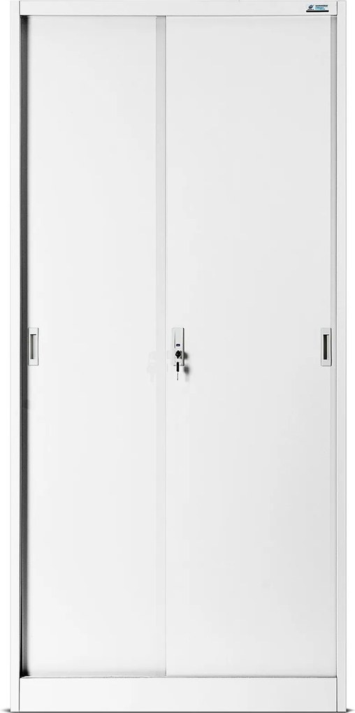 Przesuwna szafa biurowa Kuba 90x40x185 cm biała