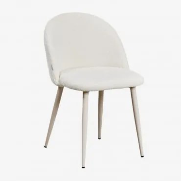Krzesło Do Jadalni Kana Deluxe Z Tkaniny Bouclé Bouclé White - Sklum
