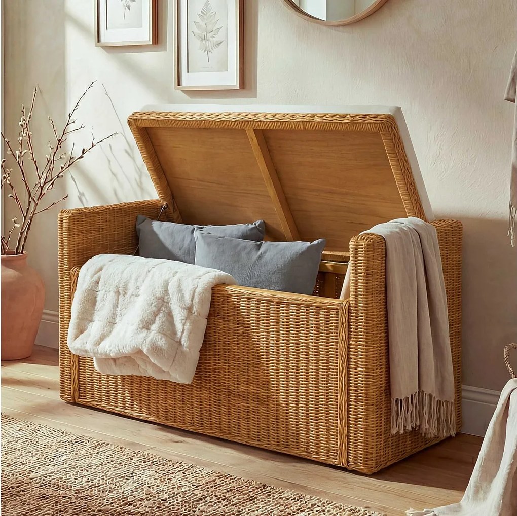 Skrzynia do przechowywania Genua Rattan, kolor miodowy