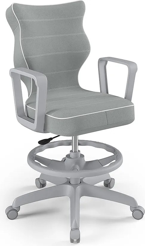 Młodzieżowe krzesło biurkowe Norm Grey rozmiar 6 (159-188 cm) z podnóżkiem