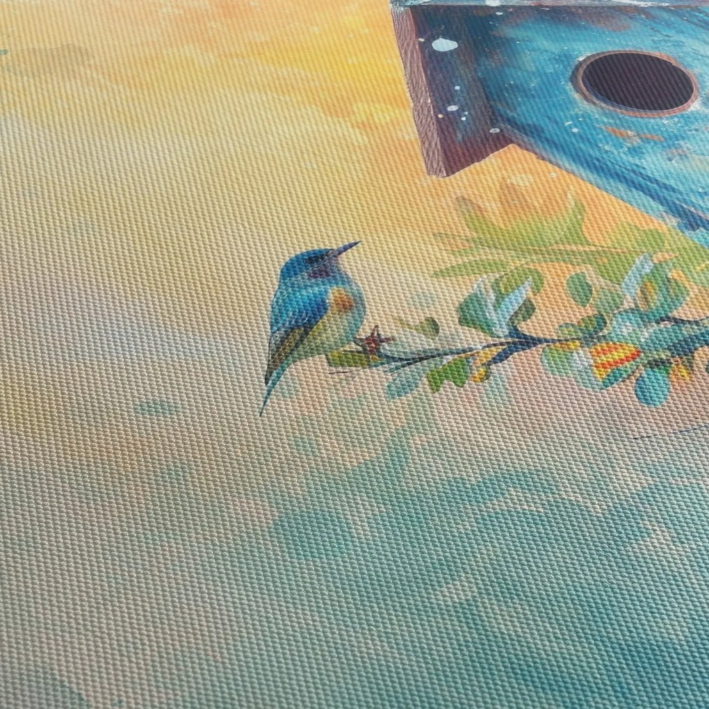 Obraz - Domek dla ptaków, akwarela (70x50 cm)