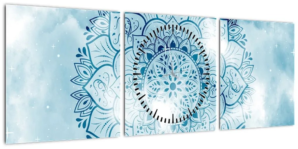 Obraz - Niebiańska mandala (z zegarem) (90x30 cm)
