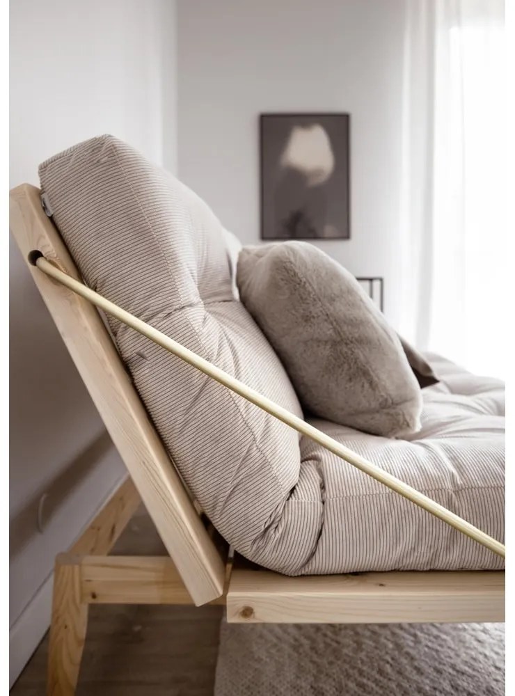 Sofa rozkładana ze sztruksową tapicerką Karup Design Folk Raw/Pale Blue