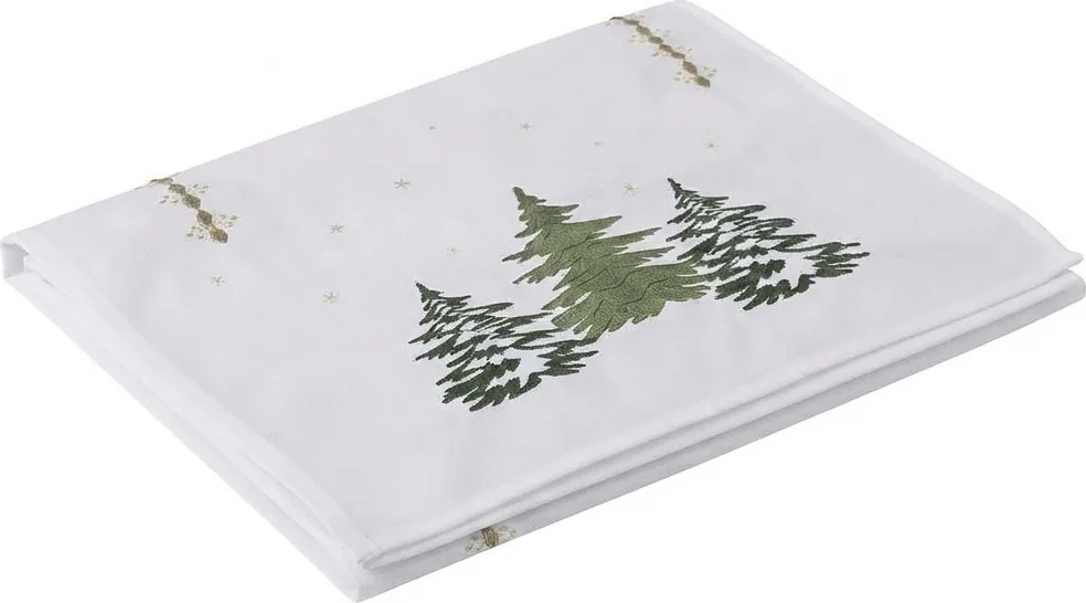 Świąteczny bieżnik na stół EVERGREEN CHARM 40x140 cm, biały