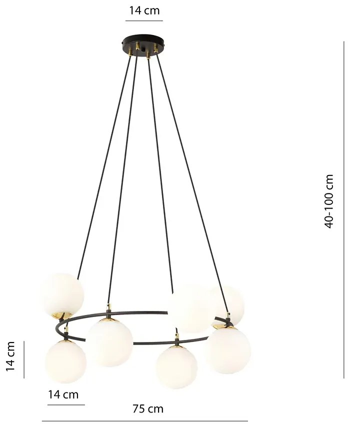 Nowoczesna lampa wisząca z mlecznymi kloszami - D110 D0-D86