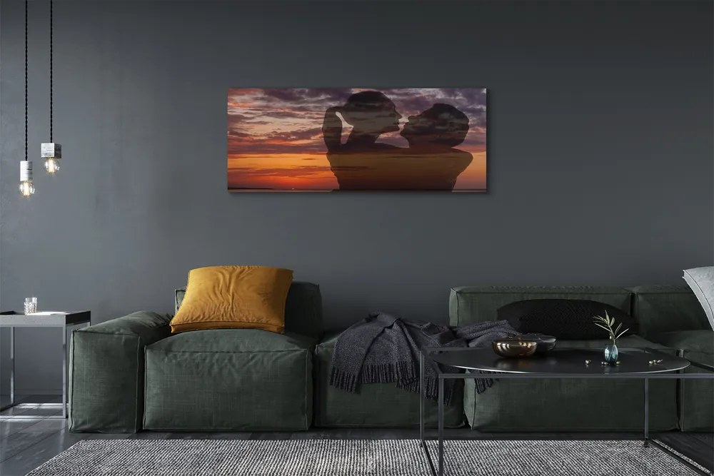 Duży obraz na płótnie Ludzie nad Brzegiem Morza