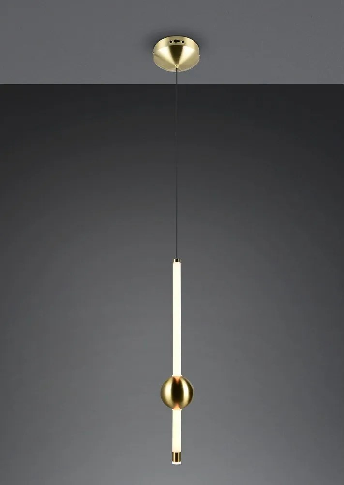 Lampa wisząca LED ze ściemniaczem w kolorze mosiądzu Melita – Trio