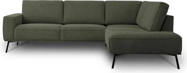 Ciemnozielony narożnik z tkaniny szenilowej (prawostronny/w kształcie litery L) Amsterdam – Scandic