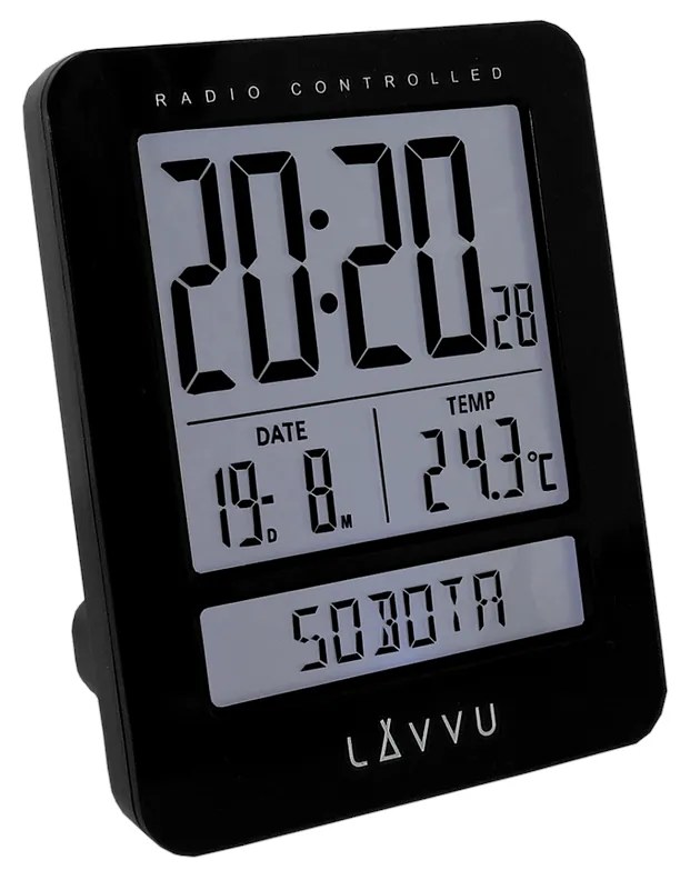 Budzik cyfrowy Lavvu Duo Black, 9,2 cm