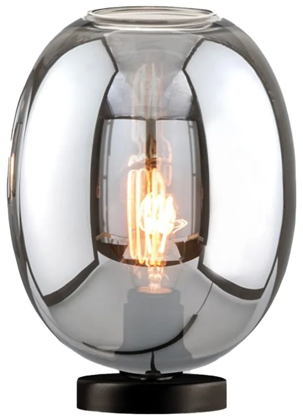 Czarna lampa stołowa ze szklanym kloszem (wysokość 27 cm) Nayla – Fischer & Honsel