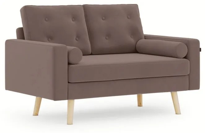 Ciemnobrązowa 2-osobowa sofa MANDI