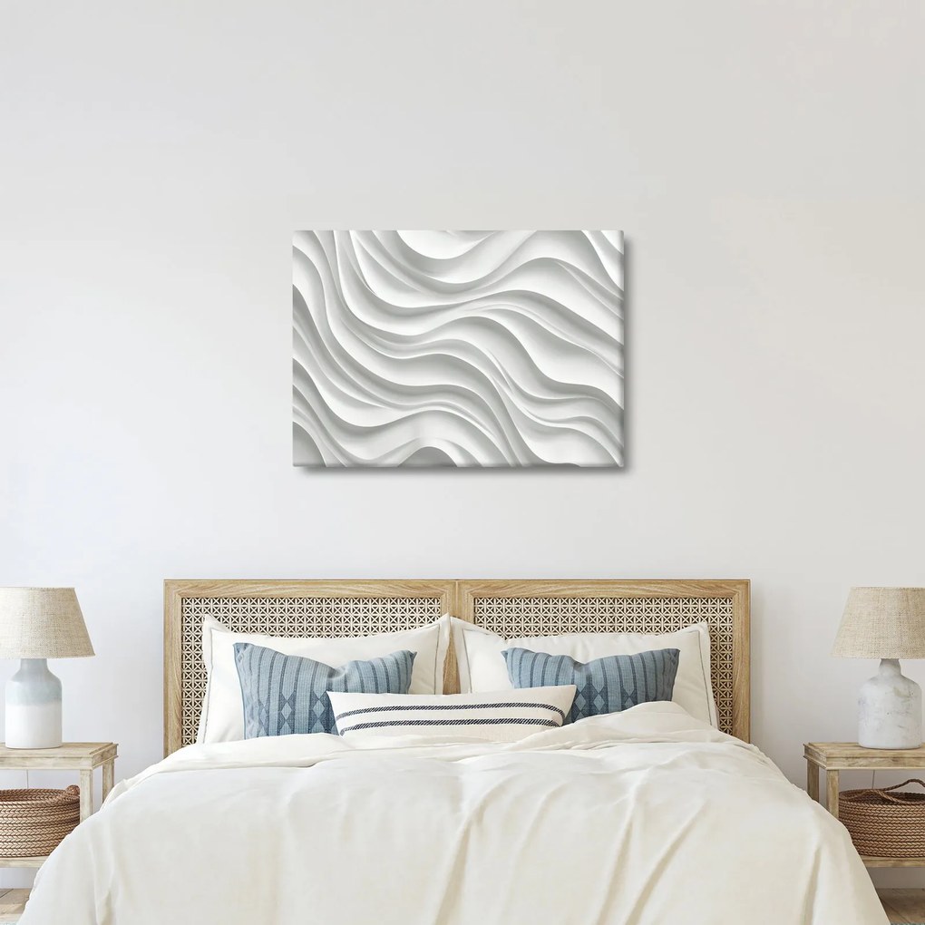Obraz - 3D białe fale (70x50 cm)