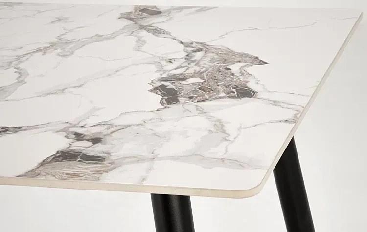 Stół z blatem biały marmur 140x80 - Emma 4X