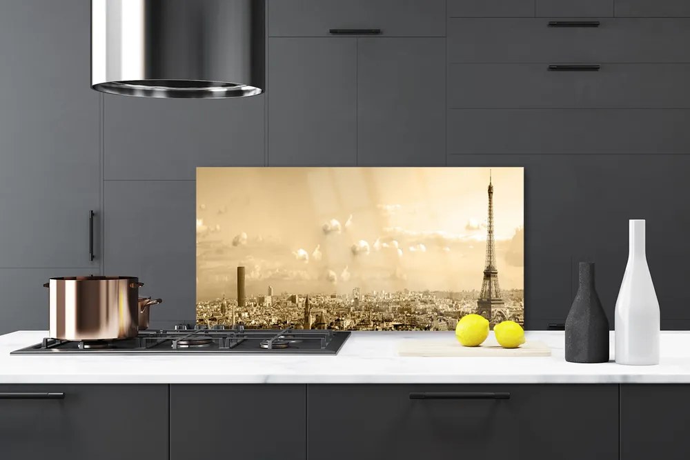 Panel Szklany do Kuchni Panorama Miejskich Kamienic