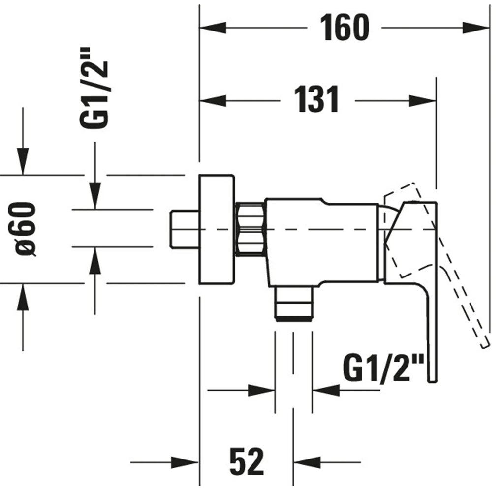 Duravit B.3 natynkowa bateria prysznicowaMosiądz - chrom - 20,9 x 11,5 x 13,1 cm