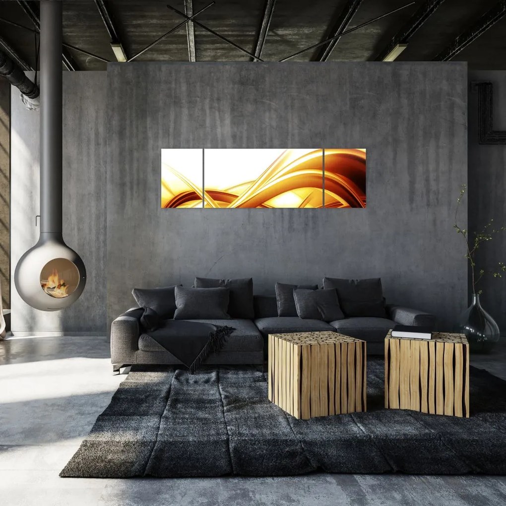Obraz - Żółta abstrakcja (170x50 cm)