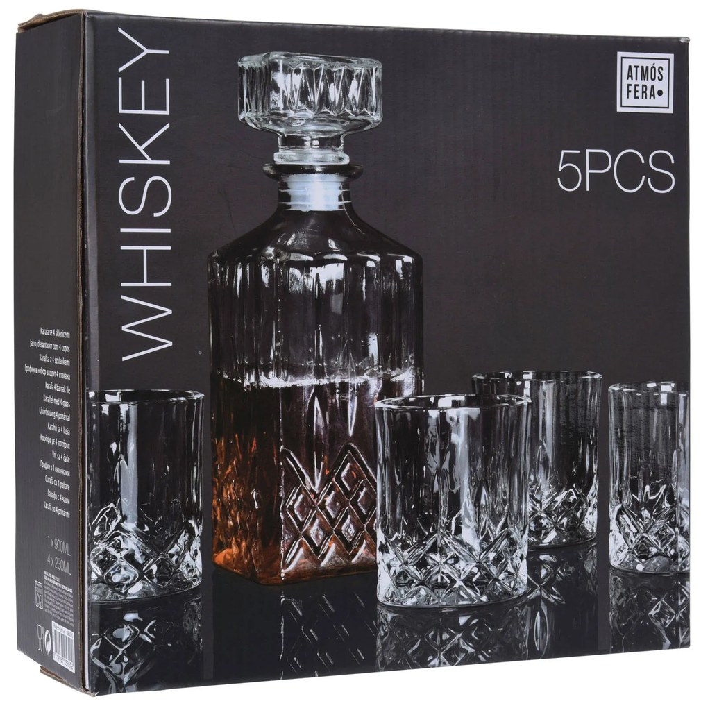 Karafka do whisky, 900 ml, 4 szklanki