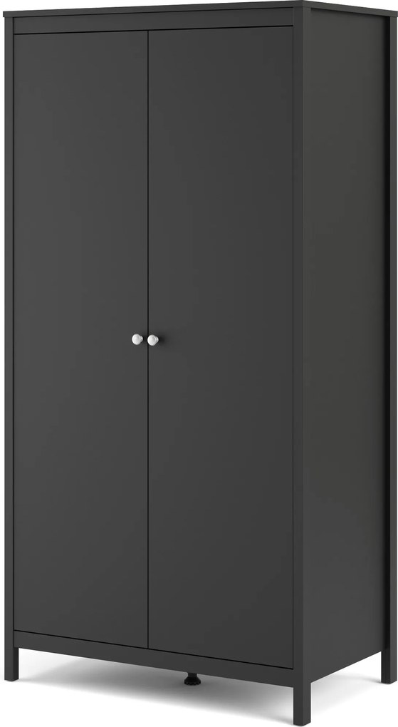 Dwudrzwiowa szafa ubraniowa Madrid 2D czarny mat