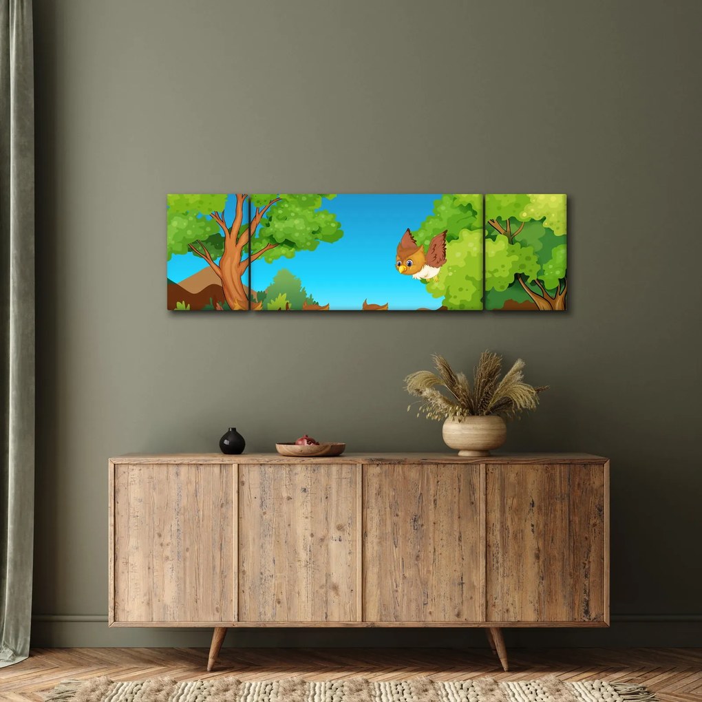 Obraz - Wesołe sówki (170x50 cm)