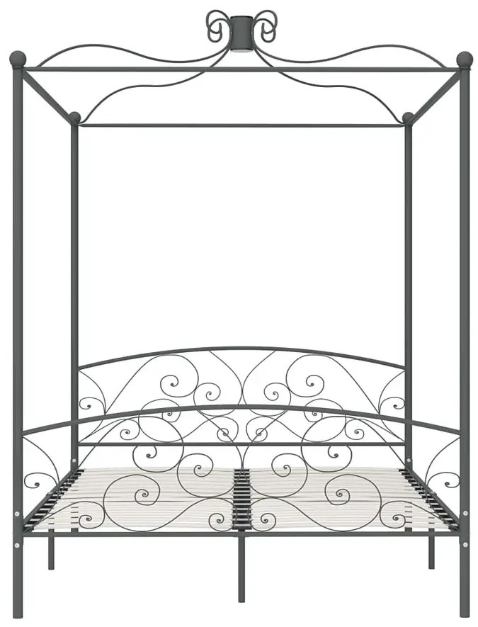 Szare metalowe łóżko rustykalne 120x200 cm - Ifrexi