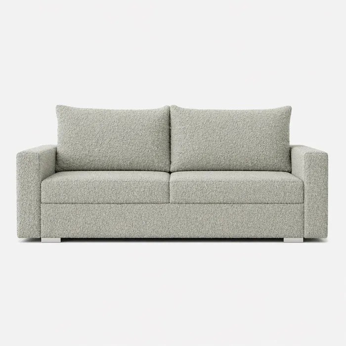 Sofa z Funkcją Spania DRAVOS Szara Boucle Japandi