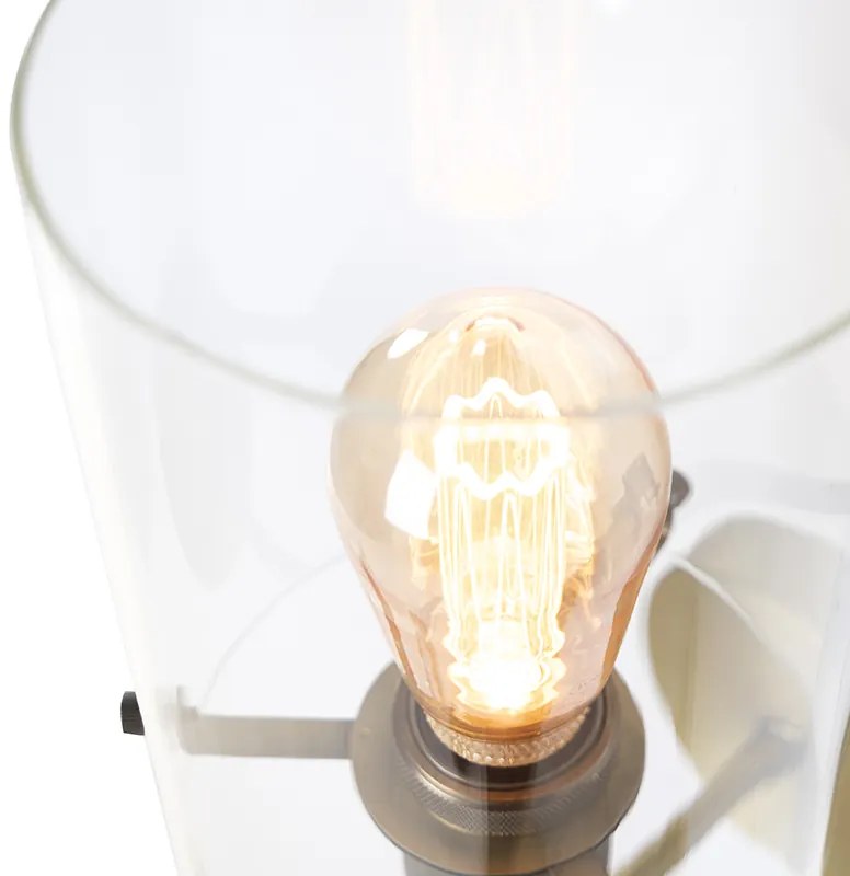 Nowoczesna lampa ścienna brązowa ze szkłem - Dome