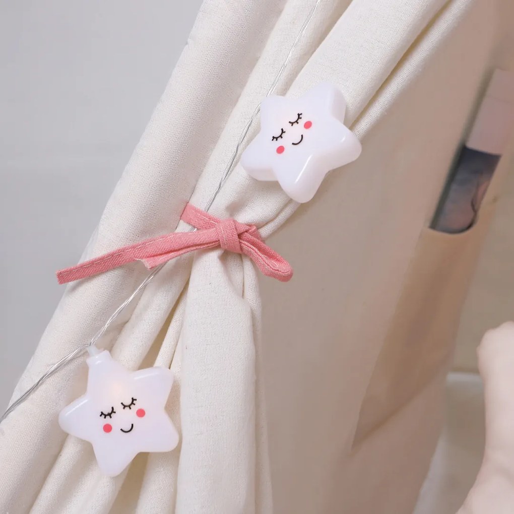 Namiot tipi JULIA, 160x120x120cm, beżowo/różowa Jurhan