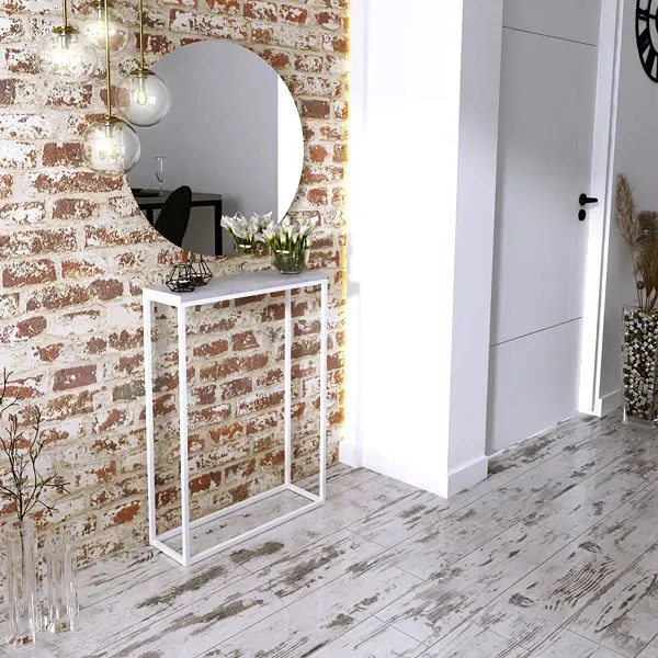 Nowoczesna konsola biały + beton A9-S53