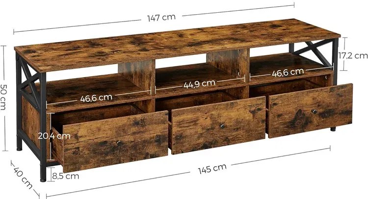 Industrialna szafka RTV z 3 szufladami Z1-H44