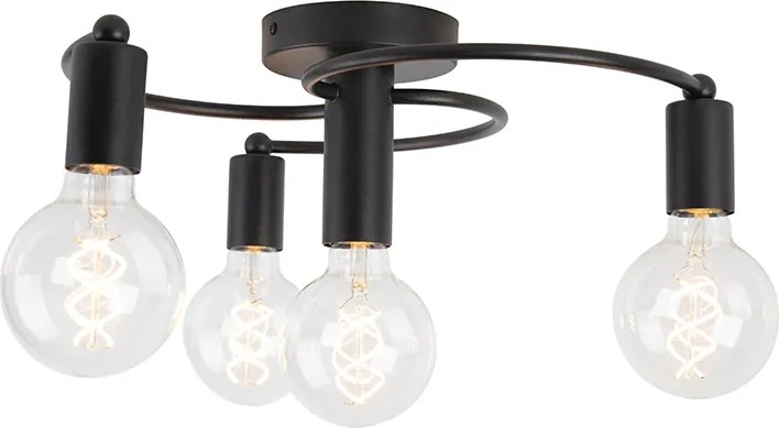 Inteligentna lampa sufitowa czarna z 4 żarówkami Wifi G95 - Facile