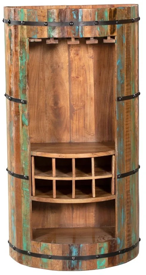 Szafka na wino z drewna z recyklingu liczba butelek 8, 60x115 cm Kaveri – Interia Home & Living