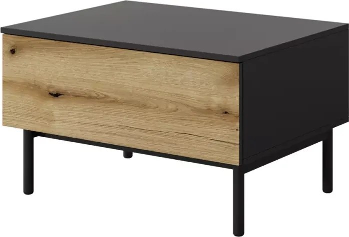 Designerski stolik kawowy Luvio - dąb evoke + czarny do salonu