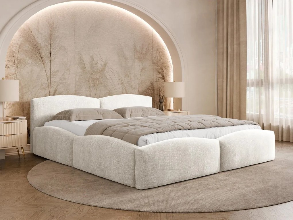 Łóżko tapicerowane Kiasta z pojemnikiem na pościel